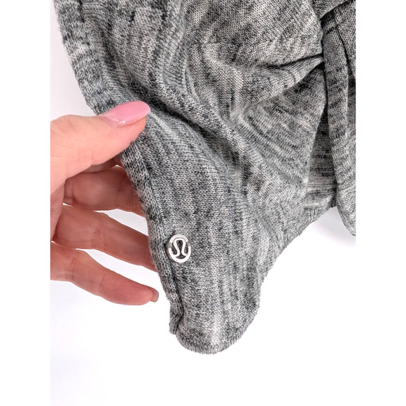 Lululemon Mix and Mingle Tank Heathered Vapor Melanite V Neck Linen Knit Size 6 - Picture 7 of 9